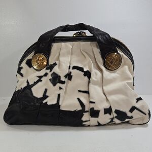 Gucci Hysteria Black & Cream Embroidered Leather Top Handle Bag